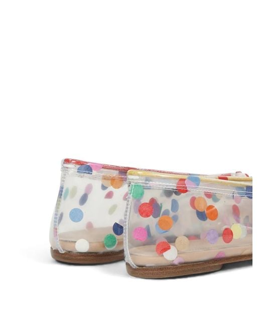 Maison Margiela White Confetti-Print Tabi-Toe Ballet Flats