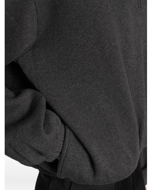 DARKPARK Black Alva Quarter-Zip Elasticated-Hem Cropped Sweatshirt