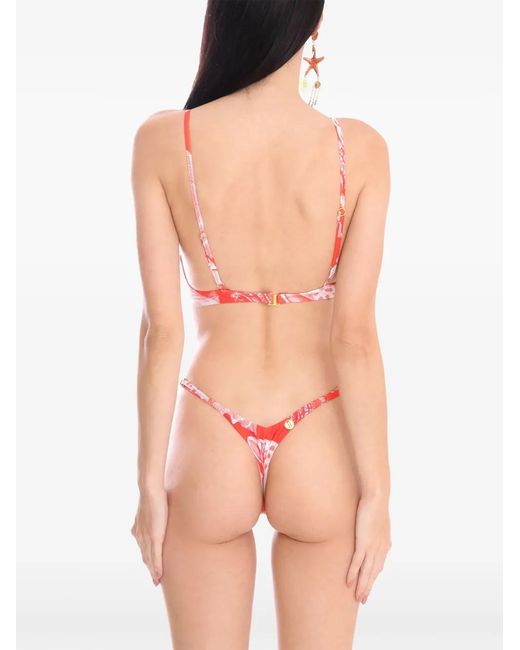 Amir Slama Red X Jade Picon Starfish-Print Swimsuit