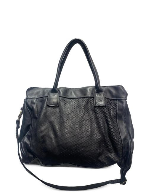 SOMMET Black Kael Cobra Snake-Effect Leather Shoulder Bag