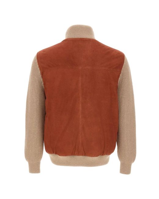 Volfagli Brown Elmo Suede-Leather Jacket for men