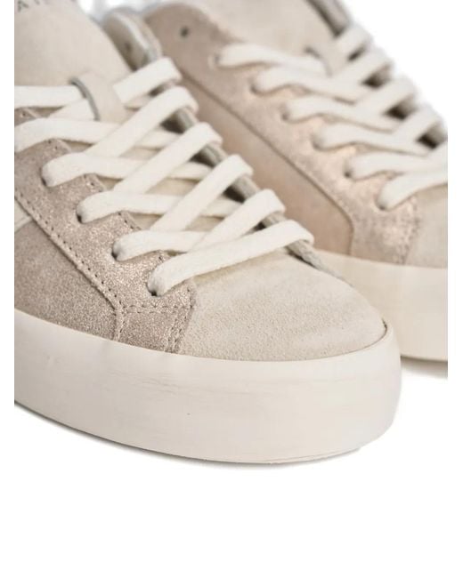 Date White Hill Low Glitter-Panel Sneakers