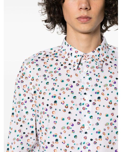 Chemise en coton à motif abstrait PS by Paul Smith pour homme en coloris White
