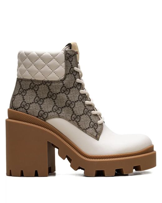 Gucci White GG Ankle Boot