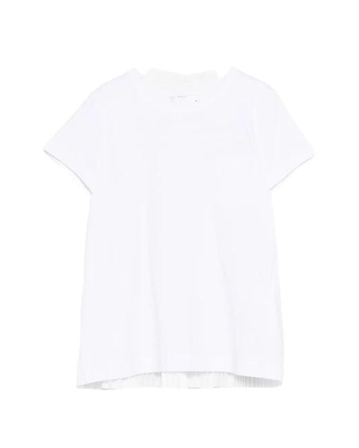 Sacai White Short-Sleeve T-Shirt