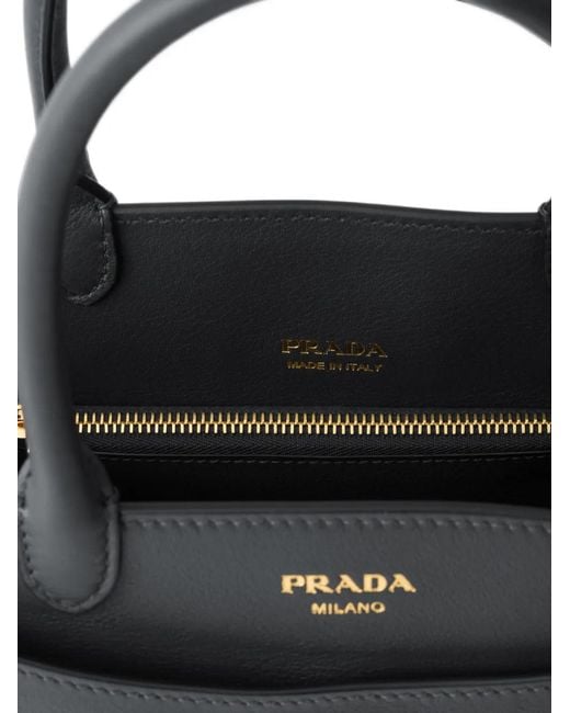 Prada Black Prelude Large Leather Handbag