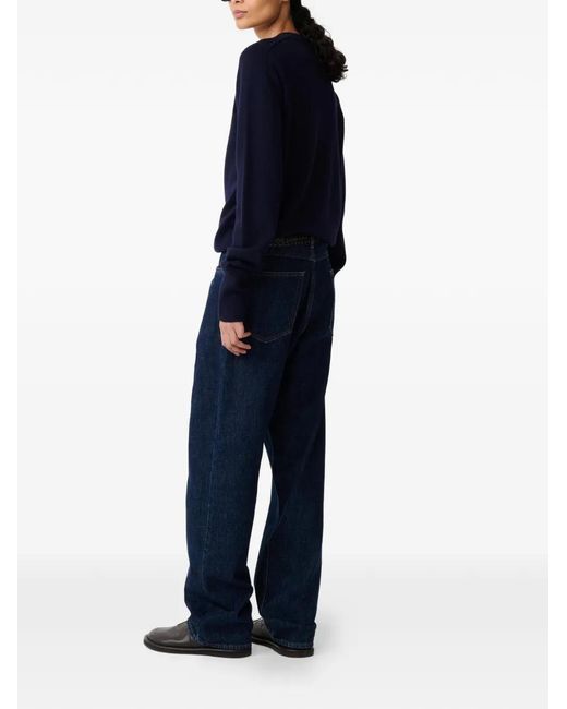Studio Nicholson Blue Pull Inverness À Col V