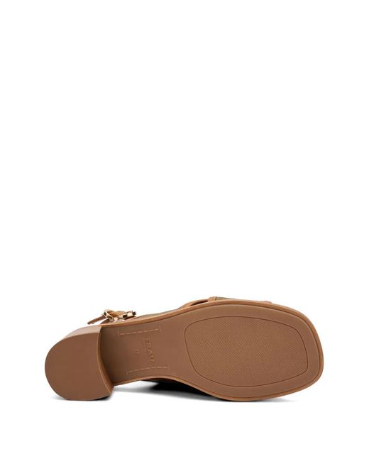 Frau Brown Crossover-Strap Block-Heel Sandals