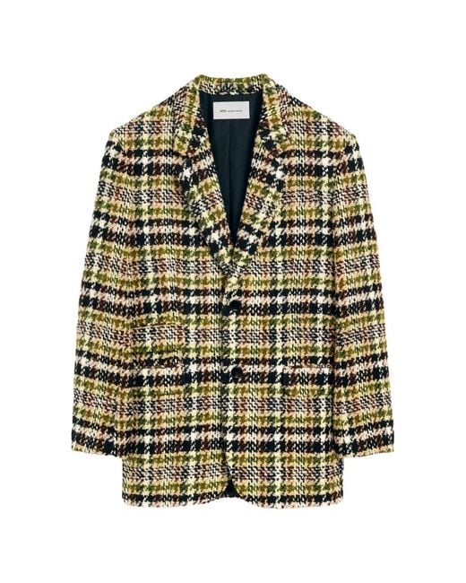 AMI Green Single-Breasted Tweed Jacket for men