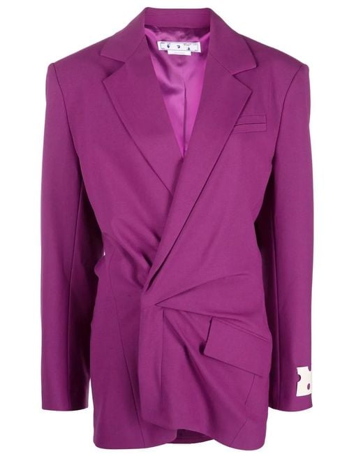 Off-White c/o Virgil Abloh Purple Wool Blend Minidress