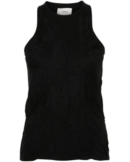 Top sin mangas con detalles fruncidos Coperni de color Black