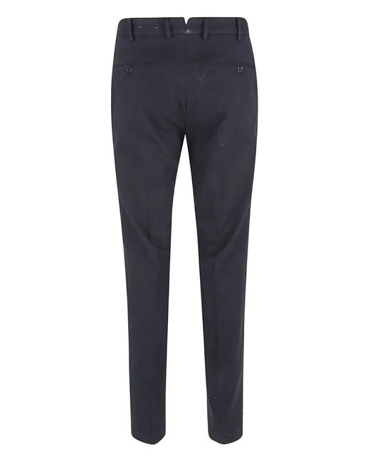 Incotex Blue Buttoned Trousers for men