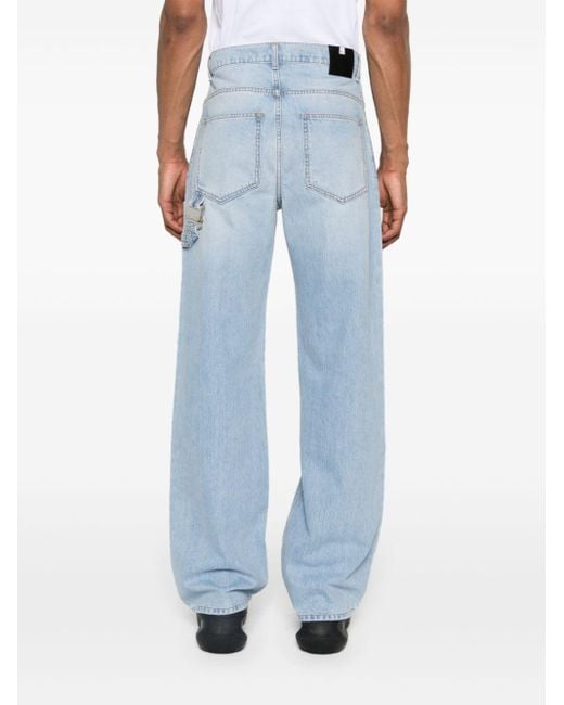 1017 ALYX 9SM Blue Wide-leg Buckle-detailed Jeans for men