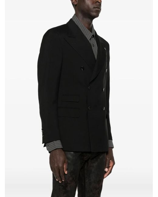 Gabriele Pasini Black Double-Breasted Structured Jacket for men