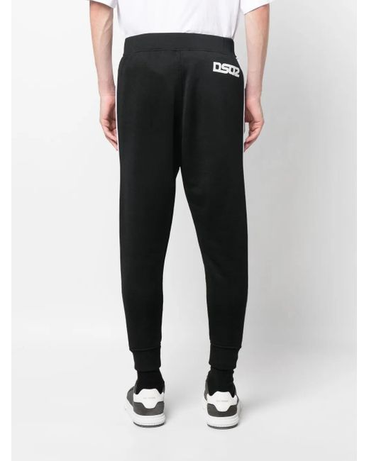 DSquared² Black Logo-Print Track Pants for men