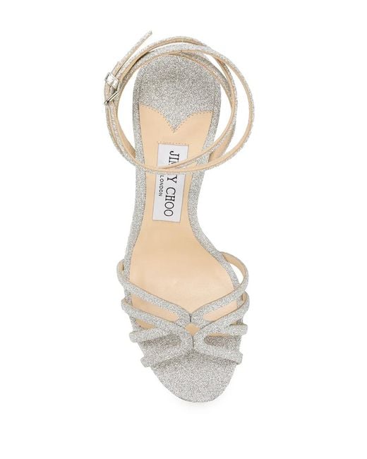 Jimmy Choo Metallic Mimi 100 Glitter Heeled Sandals