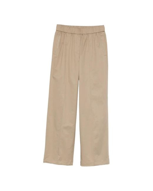 Peserico Natural Elasticated Panelled Trousers