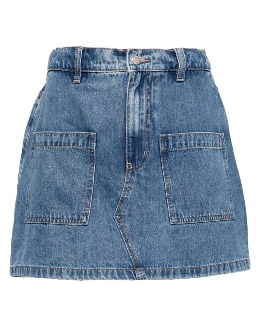 Izzue Blue Logo-Patch Denim Shorts