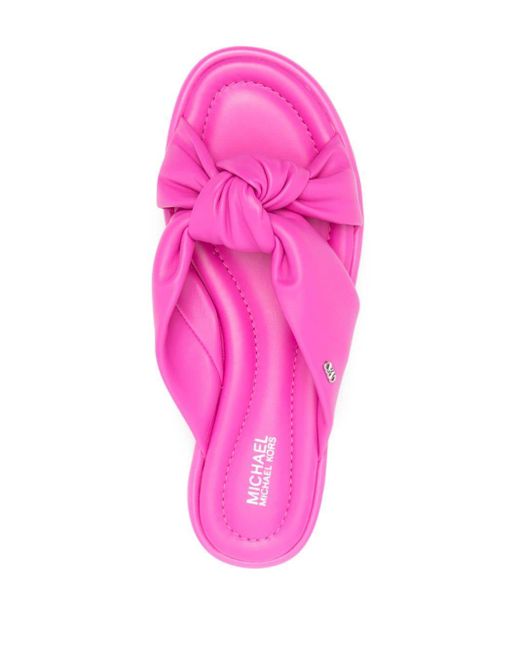 MICHAEL Michael Kors Pink Elena Leather Slides