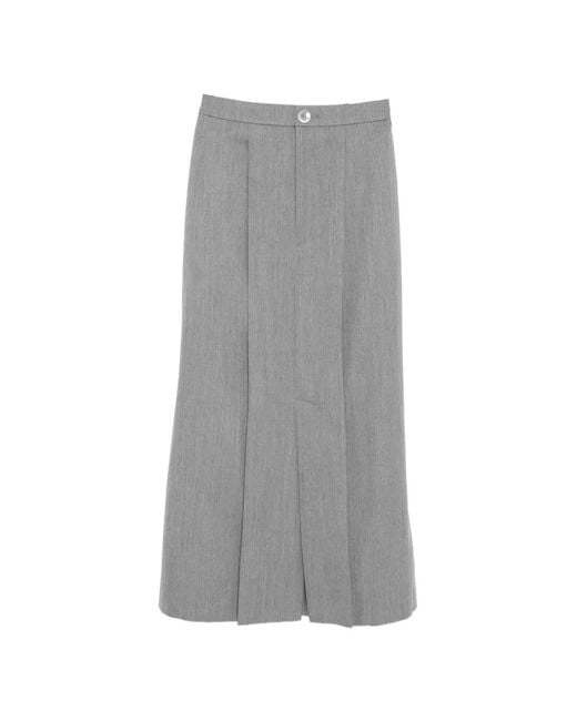 Enfold Gray Slit Pleated Skirt