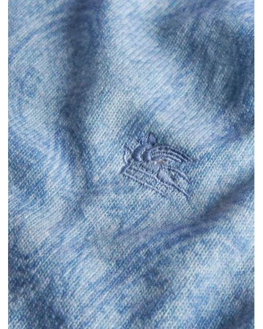 Etro Blue Knitted C Neck Clothing for men