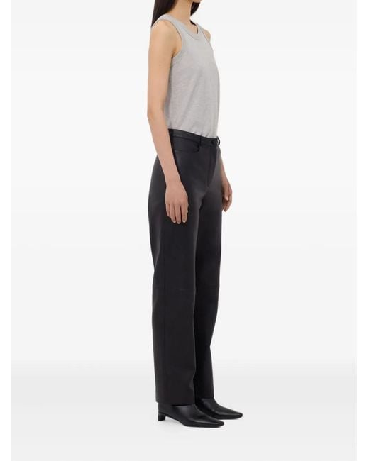 Loulou de Saison Gray Cobe Leather Trousers