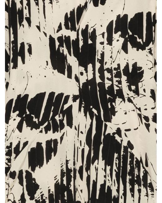 Soeur White Abstract-Print Silk Top