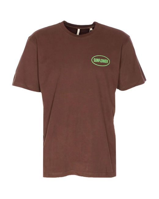 Camiseta con logo estampado sunflower de hombre de color Brown