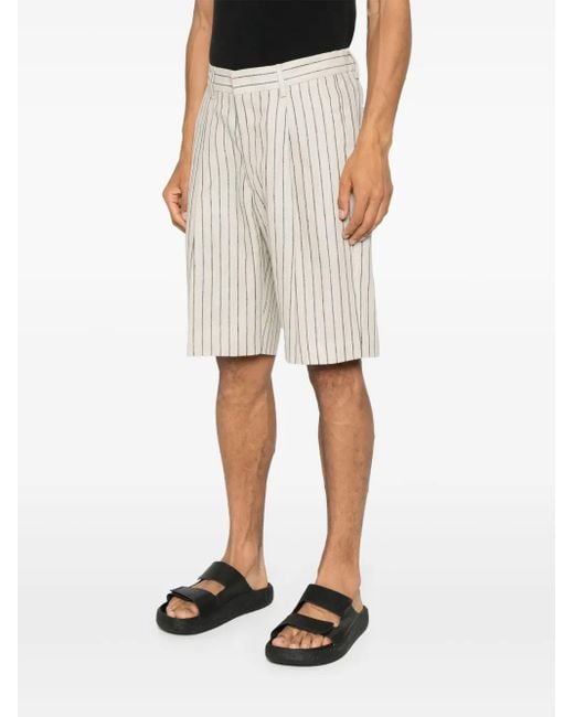 NN07 White Striped Shorts for men