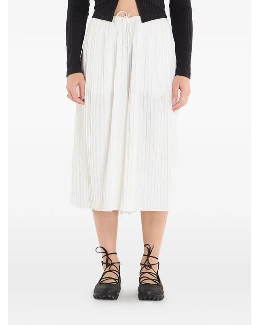 Nike White Pleated Drawstring Trousers