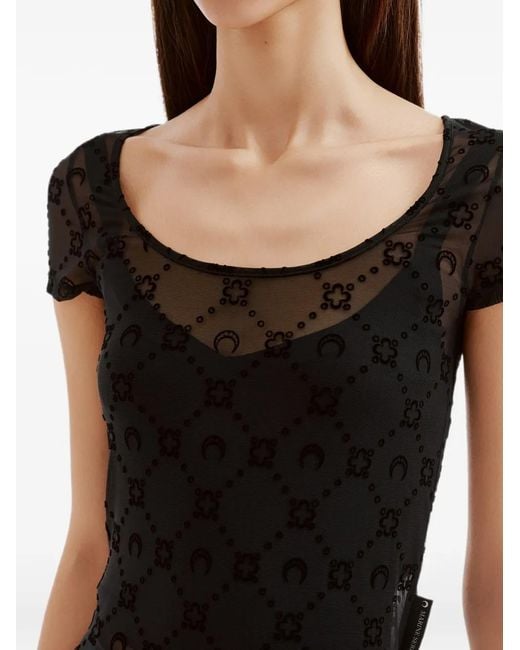 MARINE SERRE Black Moon Diamant Mesh T-Shirt