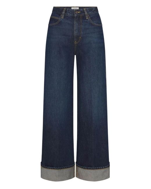 FRAME Blue Cuffed Five-Pocket Jeans