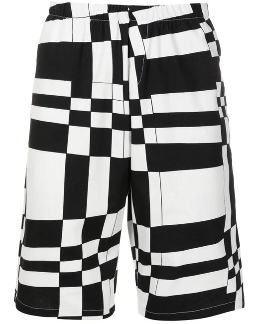 Amir Slama Black Graphic-Print Knee-Length Shorts for men