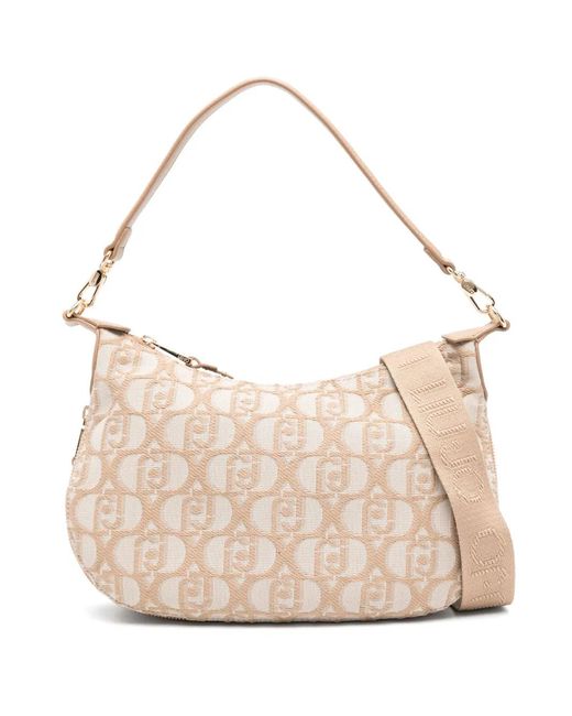 Liu Jo Natural Logo-Jacquard Shoulder Bag