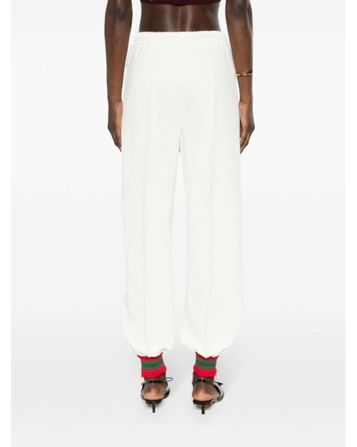 Gucci White Interlocking G-patch Track Trousers