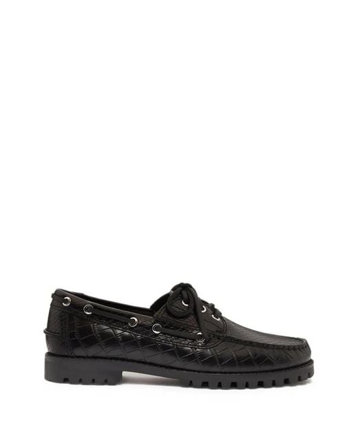 G.H.BASS Black Mallorie Camp Moc Croc-Embossed Loafers