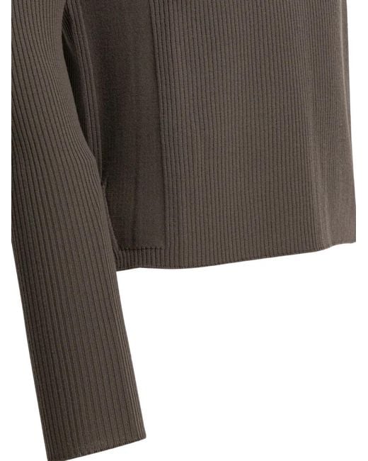Rick Owens Black Ribbed Panelled Sweater for men