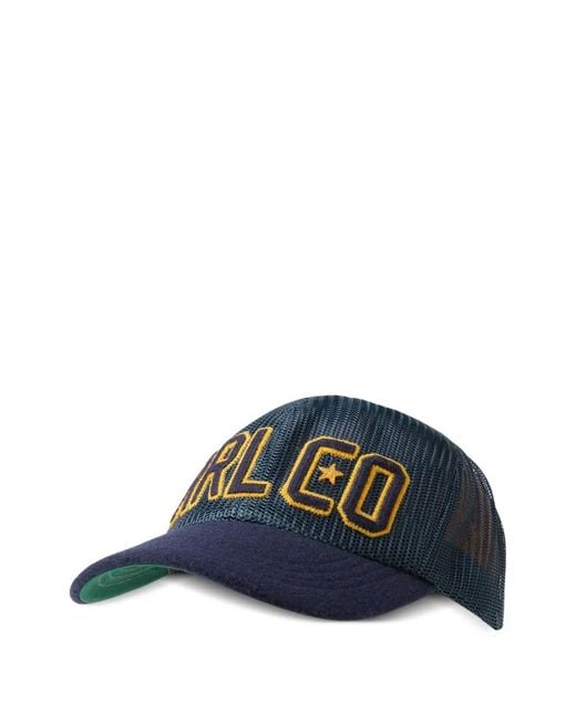 RRL Blue Logo-Detail Mesh Cap for men