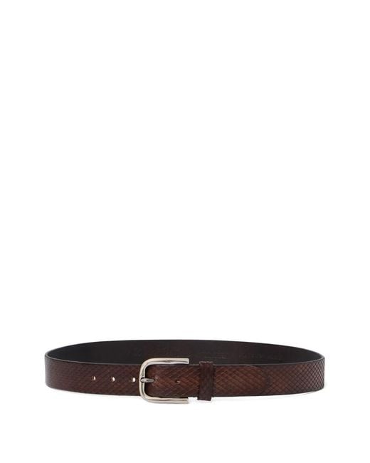 Brooks Brothers White Snake-Effect Bovine Leather Belt for men