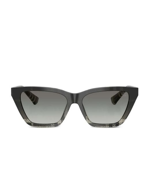 Burberry Gray Check-Pattern Cat-Eye Sunglasses