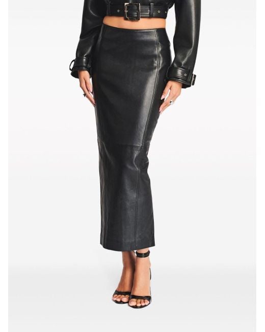 High rise shop leather skirt
