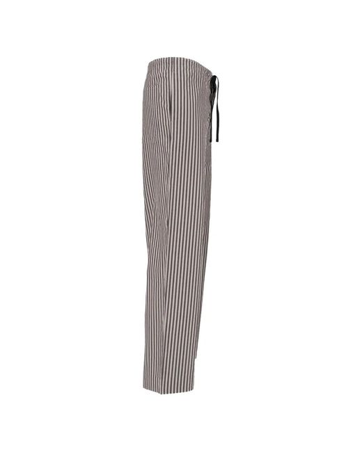 Kaptain Sunshine Gray Striped Drawstring Trousers for men