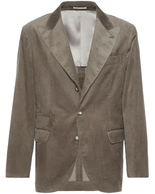 Brunello Cucinelli Einreihiges Sakko Aus Cord in Green für Herren