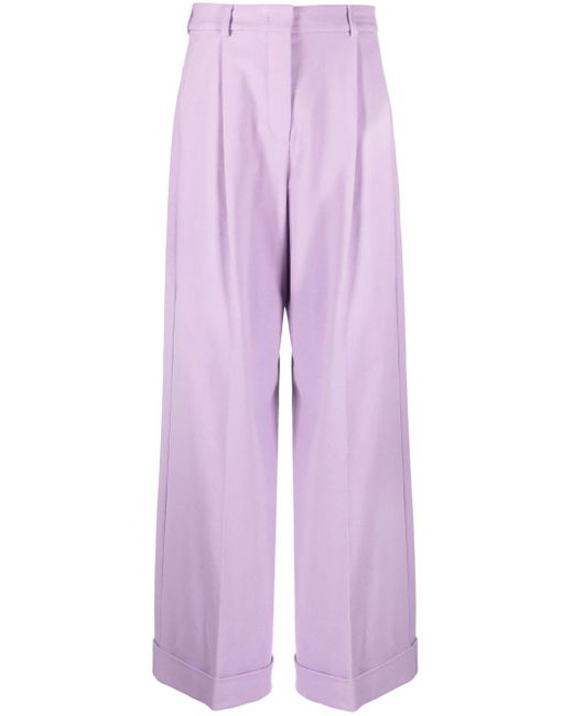 Sportmax Purple Weite High-Waist-Hose