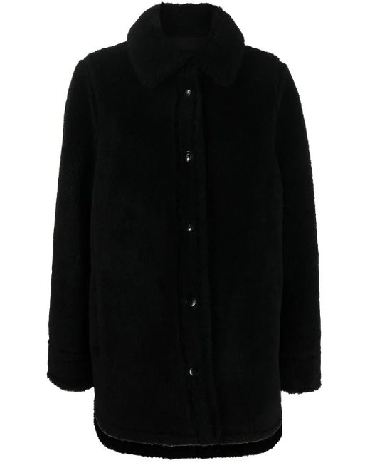 Stand Studio Black Vernon Single-Breasted Wool Coat