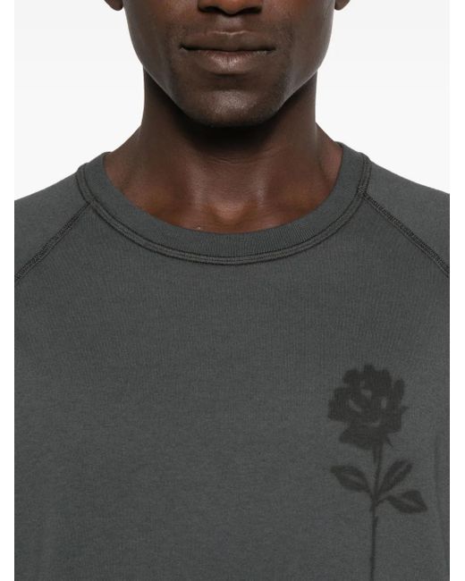 Golden Goose Deluxe Brand Raglan-T-Shirt mit Rosen-Print in Gray für Herren