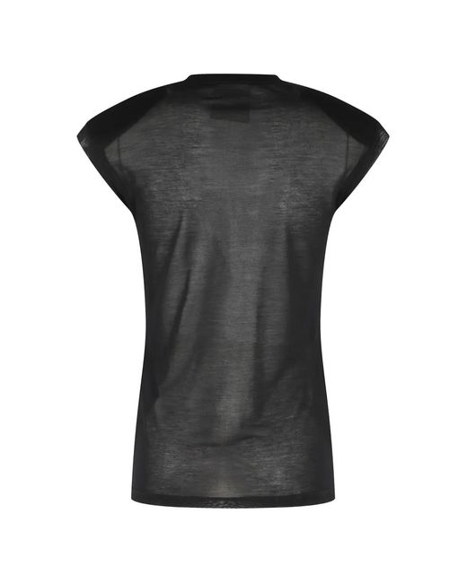 Semicouture Black Crew-Neck Top