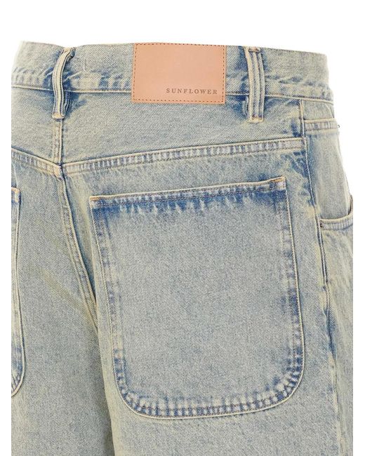 sunflower Blue Buttoned Denim Shorts for men