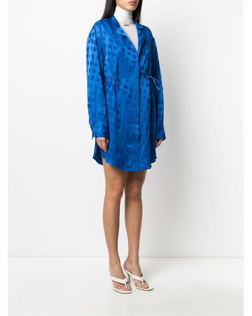 Off-White c/o Virgil Abloh Blousejurk Met Geweven Jacquard in het Blue