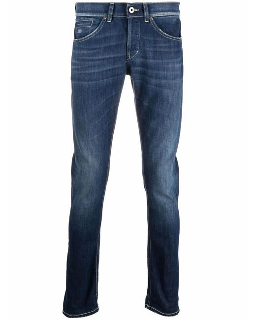 Dondup Blue Mid-Rise Slim-Fit Jeans for men